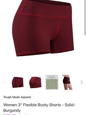 Burgundy Athletic Shorts- Tough Mode 3”